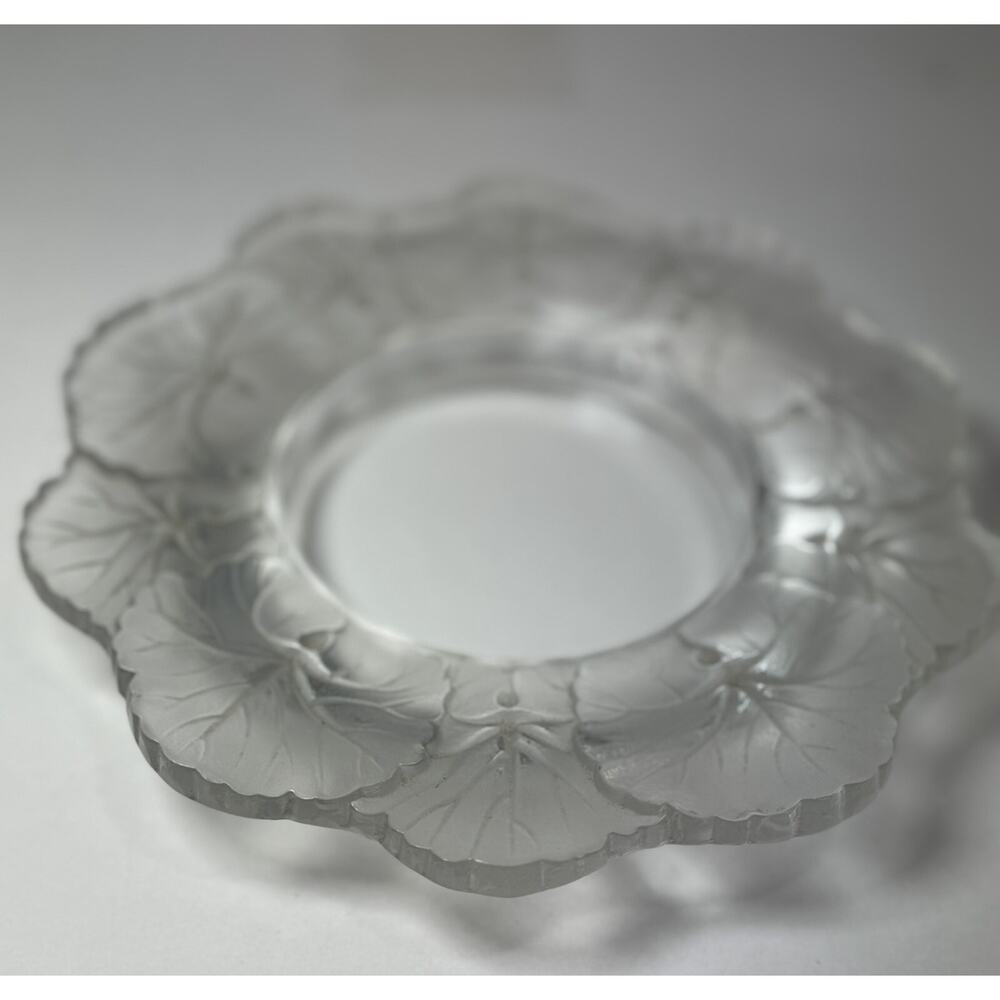 Vintage Lalique Honfleurs Paris Clear Frosted Crystal Art Glass